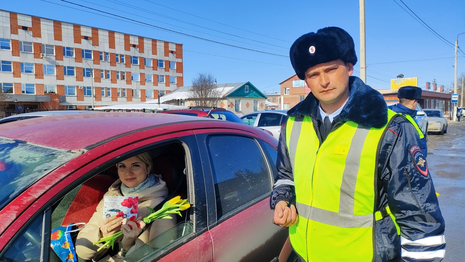 "Цветы для автоледи!" 