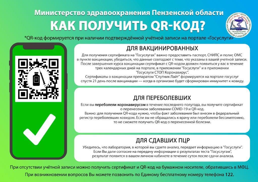 Жители Пензенской области смогут уточнить порядок получения QR-кода