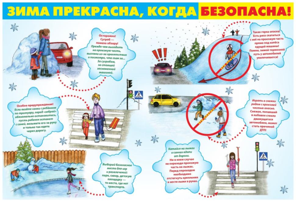 Акция по распространению листовок «Зима прекрасна, когда безопасна»