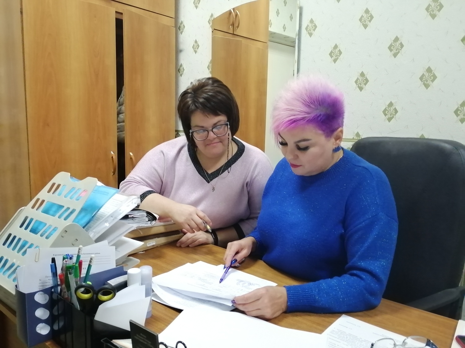 Рабочая встреча руководителя архивного отдела с секретарем Территориальной избирательной комиссии Бессоновского района