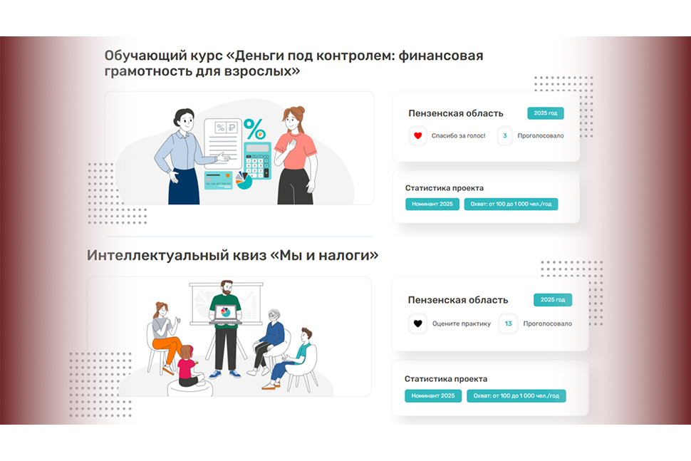 В народном голосовании за лучшие региональные практики по финансовой грамотности участвуют Пензенские проекты