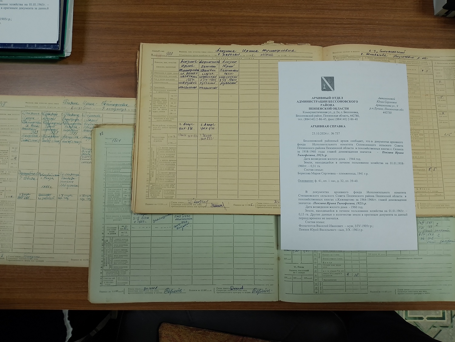 РАБОЧИЕ БУДНИ АРХИВИСТОВ БЕССОНОВСКОГО РАЙОНА ПЕНЗЕНСКОЙ ОБЛАСТИ