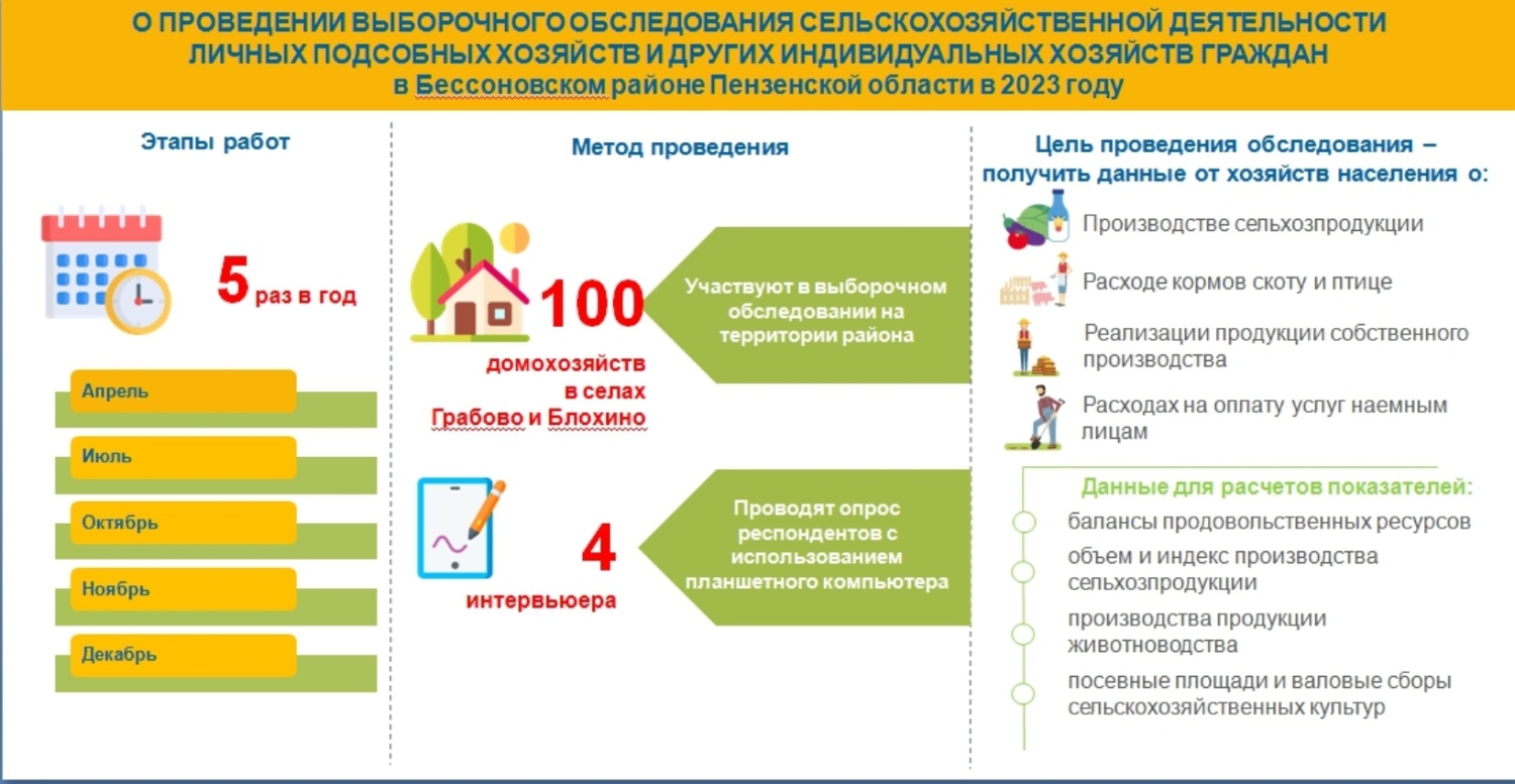 О проведении выборочного обследования сельскохозяйственной деятельности личных подсобных хозяйств и других индивидуальных хозяйств граждан в Бессоновском района в 2023 году