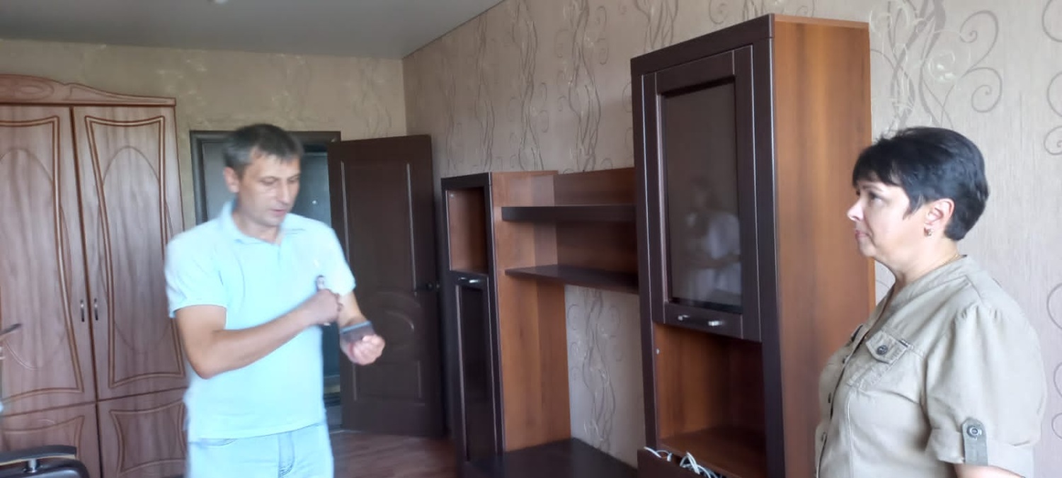 Проведен комиссионный осмотр благоустроенного жилого помещения  (квартиры )  