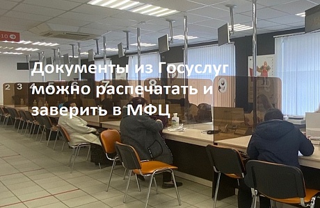 Документы из Госуслуг можно распечатать и заверить в МФЦ Документы из Госуслуг можно распечатать и заверить в МФЦ