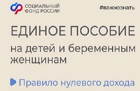 Как учитывается «правило нулевого дохода» при назначении единого детского пособия 