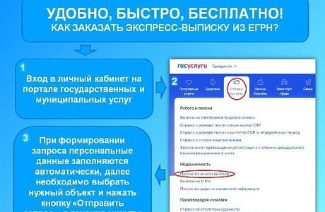 Получение экспресс-выписки из ЕГРН на Госуслугах