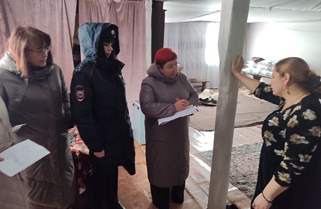 Межведомственный рейд в с. Полеологово, с. Кроптово и с. Блохино