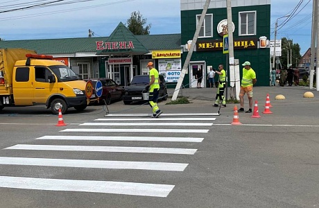 В с. Бессоновка выполнены работы по нанесению дорожной разметки