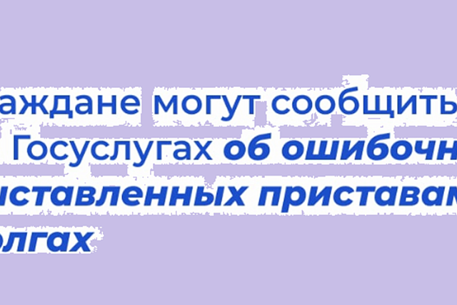 Граждане могут сообщить на Госуслугах об ошибочно выставленных приставами долгах